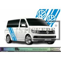 Volkswagen Transporter T4 T5 T6 Bandes latérales Logo - BLEU TURQUOISE - Kit Complet  - Tuning Sticker Autocollant Graphic Decals