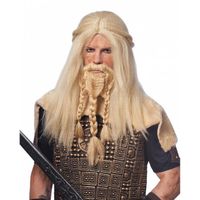 Perruque Viking Blonde Avec Barbe - GEHE - Accessoire de Costume pour Halloween - Jeu de Rôle en Direct