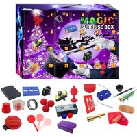 Calendrier de l'Avent 2022 enfants, ensemble magique de Noël, boîte aveugle de trucs, jouet 24 pièces, accessoires de tours de
