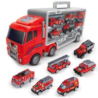 Camion conteneur de stockage en alliage pour enfants - CONFOZEN - Jouet rouge solide et portable
