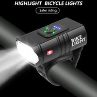 Lampe de bicyclette LED rechargeable USB ORIA - IPX4 étanche - Noir - Support de montage - Pour voir