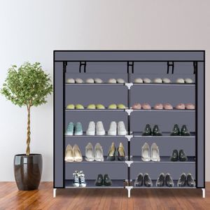 YIHATA Rangement Chaussure, Meuble Chaussure 24 Paires, 2 x 6 Niveaux  Meuble a Chaussure, Armoire a Chaussures avec Porte, Boîtes à Chaussures,  pour