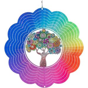 MOBILE Mobile en acierl – Rainbow Hippie Tree – 250 mm – Mobile coloré à Suspendre avec Couleurs Brillantes – Suspension Incluse – [85]