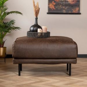 TABOURET Tabouret industriel en cuir écologique marron - Livin24 - Denver - Multifonctionnel - Confortable - Robuste