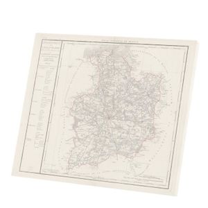 OBJET DÉCORATION MURALE Tableau Décoratif  35 Ille et Vilaine Rennes Département Carte Ancienne France Région (71 cm x 60 cm)