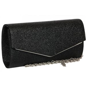 POCHETTE Pochette Femme Noire Strass Sac Soiree Mariage Minaudiere Celyst - Taille unique - Noir