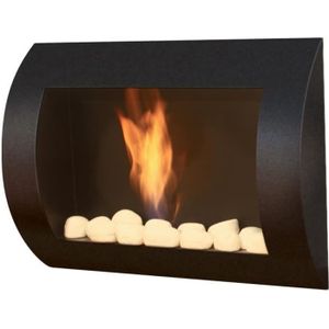 Cheminee bioethanol murale noir - Cdiscount