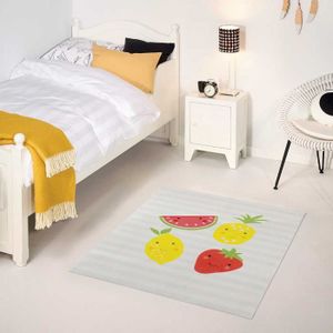 TAPIS Tapis enfant HAPPY FRUIT MD Multicolore 95x125 Fait en Europe en nylon