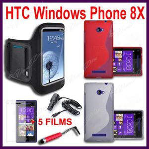 ACCESSOIRES SMARTPHONE Pour HTC Windows Phone 8X- ROUGE-  Lot Coque Et…