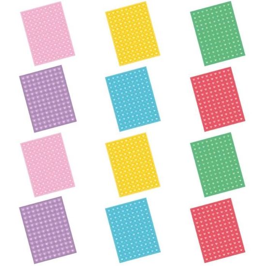 1200 Autocollants En Forme De Cœur, 12 Motifs D'étiquettes Autocollantes Avec Ligne De Perforation En Rouleau, à Utiliser Pour La Saint-Valentin, Tableaux De Récompenses, Collectes De Sang, Signets