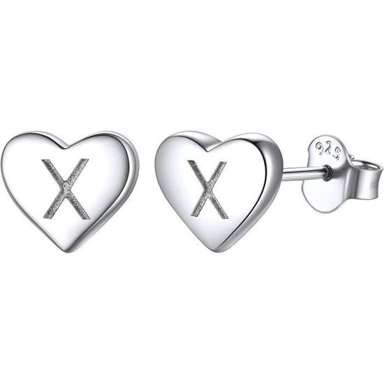 Boucles D'oreilles Lettre Initiale Argent 925 – Clous Minimalistes A à Z, Cadeau élégant Pour Femme