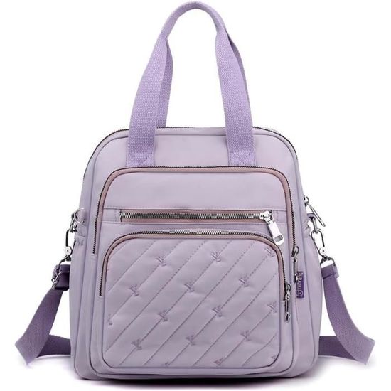 HUA ANGEL Sac Bandoulière Femme Léger Nylon - Grand Sac Fourre-Tout Multipoches Avec Bandoulière Amovible