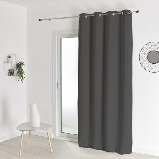 Rideau Occultant Taupe 140x260 Cm - Polyester Non Feu M1, Pour Salon Ou Chambre