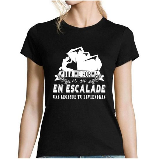 Escalade Legende Yoda Tshirt Femme Collection Sport Humour Geek Pour Tous Les Sportifs Passionnes Noir Cdiscount Pret A Porter