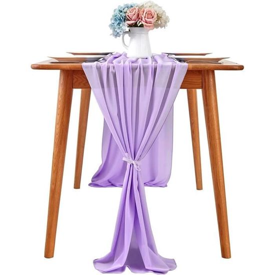 Chemin De Table Mousseline De Soie 75 X 300 Cm – Tissu Tulle Fluide Élégant Pour Mariage, Anniversaire, Fêtes, Décoration Intérieur & Extérieur