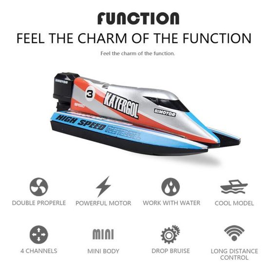 Bateau Télécommandé, 2.4G Télécommande Sans Fil Mini Bateau Simulation