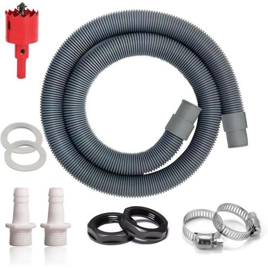 Kit Raccordement Citerne Eau De Pluie - Tuyau 50 Cm Avec Raccords 25 Mm - Pour Relier 2 Récupérateurs Eau Jardin