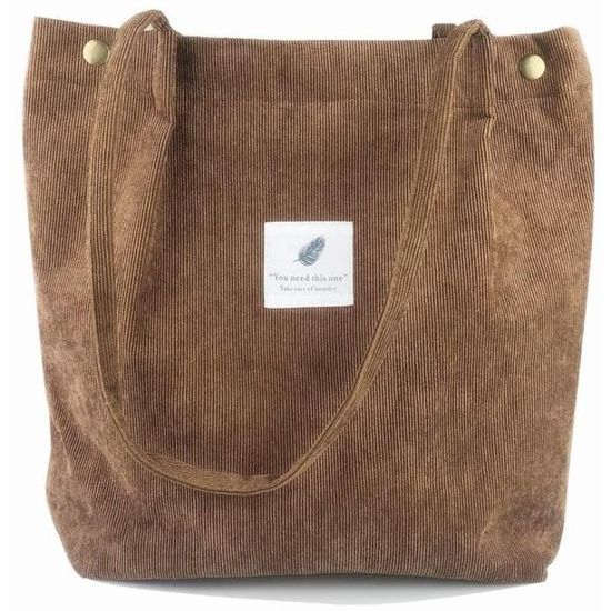 Sac à Bandoulière En Velours Côtelé Pour Fille - 19,5x14x5,5 Cm, Usage Quotidien, École, Shopping