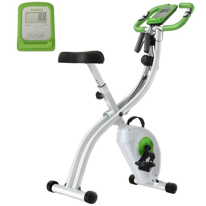 Xiduer Vélo d'Appartement Pliable 8 Niveaux de Résistance avec Volant Magnétique