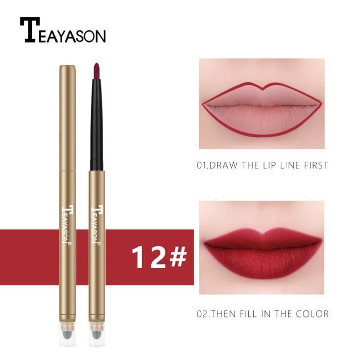 rouge à lèvres Stylo à crayon matelasseur mat durable à double tête en velours imperméable à l'eau ZZP80919822L_Youn
