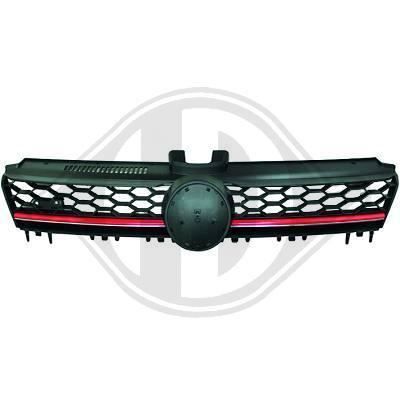 2216840 , Grille de calandre noir - rouge GTI Look pour VW Golf 7 de 2012 a 2017.