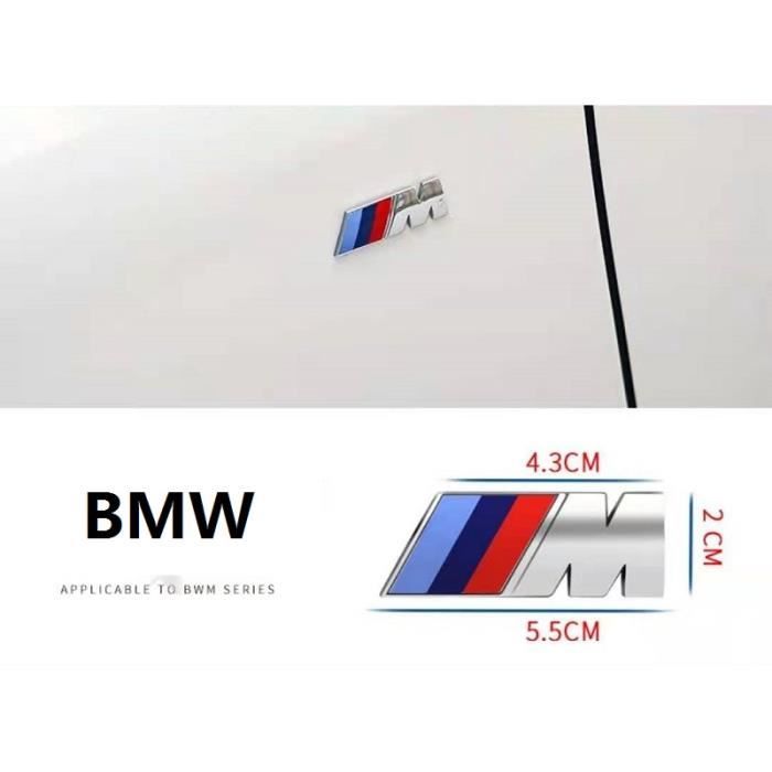 Logo ///M BMW Sport Emblème Badge Autocollant Sticker Chromé Noir 55 mm x 20 mm