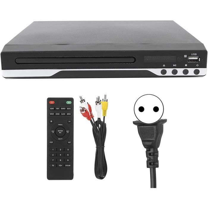 Lecteur DVD, Mini Lecteur de Disque DVD/VCD/CD Portable Lecteur de Disque vidéo, avec télécommande et câble AV, Compatible pour CPRM