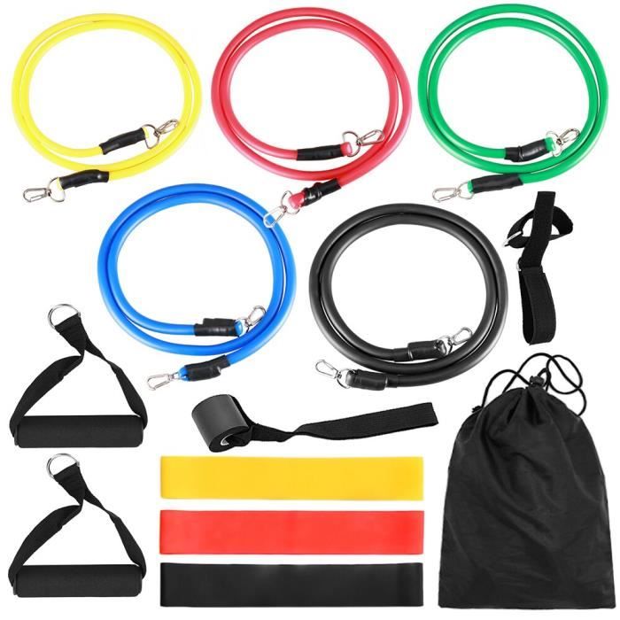 Accessoires Fitness - Musculation,TOMSHOO 17Pc bandes de résistance ensemble exercice bande élastique entraînement - Type 14pcs Set