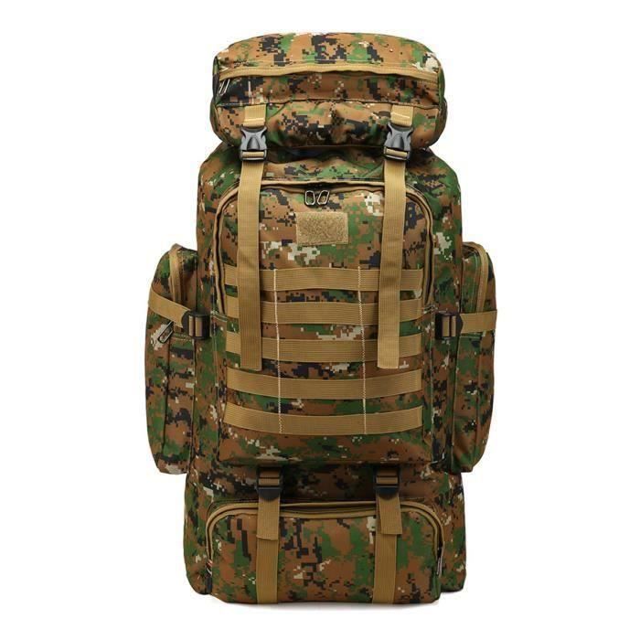80L Grande Sac À Dos Tactique Militaire Randonnée Camping Backpack Nylon Voyage Camouflage Jungle Me47980