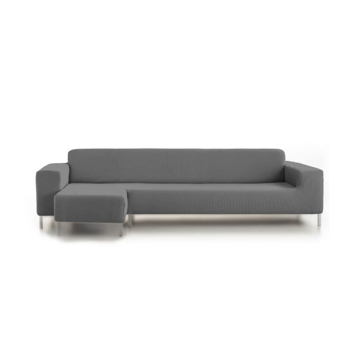Housse de canapé Niza Chaise Longue Bras Long Gauche Gris