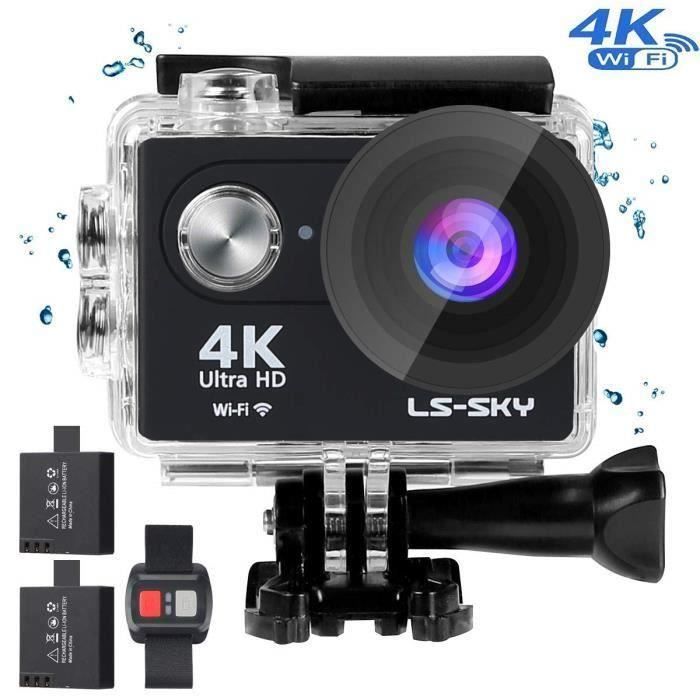 LS-SKY Camera Sport 4k Action Caméra Wi-FI 16MP Caméra étanche Full HD 1080P avec capteur Sony-Télécommande