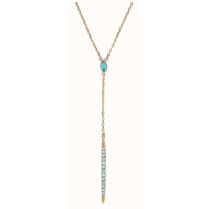 Collier ADORE by SWAROVSKI Pave Bar Y, métal doré rose, cristaux de SWAROVSKI