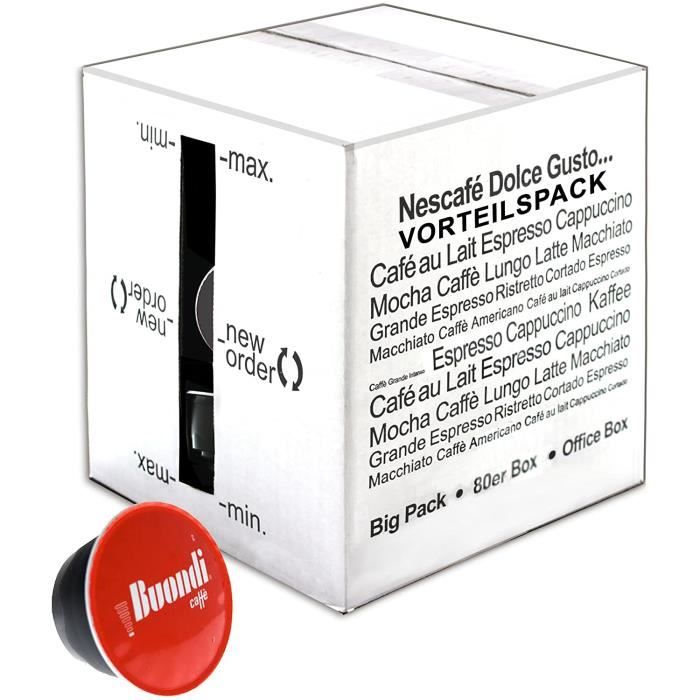 80 x Dolce Gusto Espresso Buondi, Bondi, Café, Capsules de Café, Paquet Grand Format, 80 Capsules
