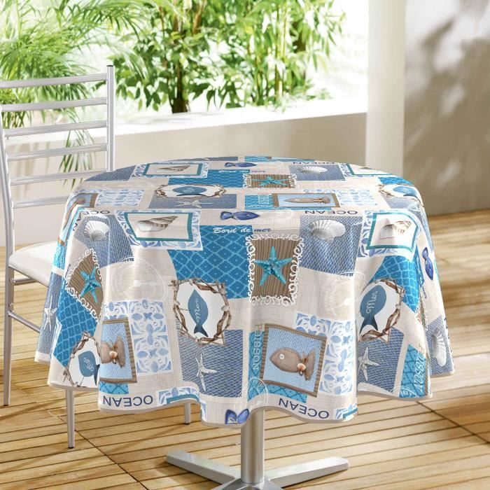 CDaffaires nappe ronde (0) 160 cm pvc Toile cirée Marinella