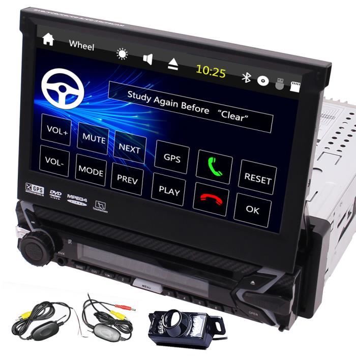 GPS simple Din Radio 7 pouces voiture lecteur DVD au tableau de bord panneau amovible pour Anti-vol Head Unit 1 Din support audio