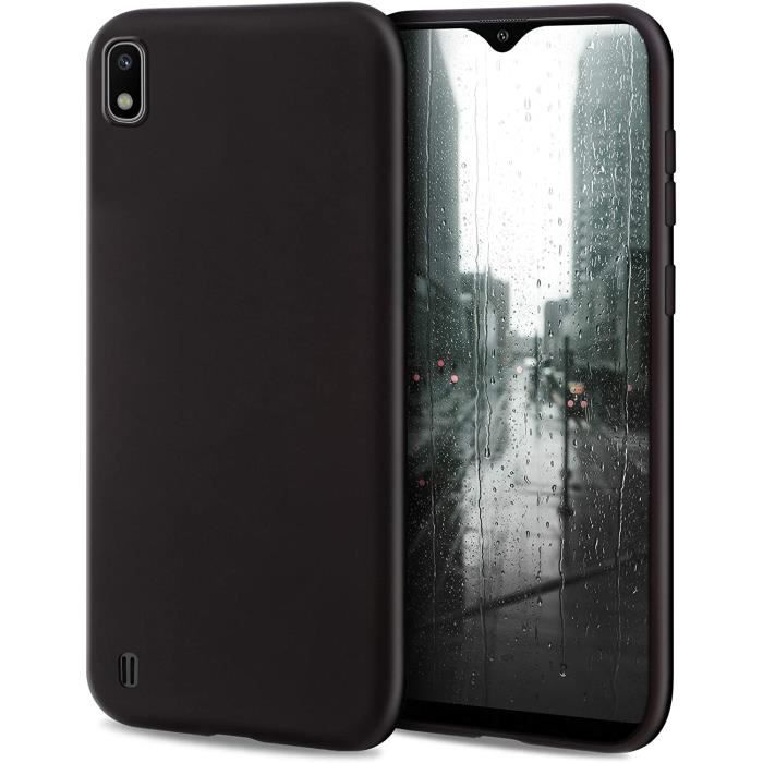 Coque en Silicone pour Samsung A10, Noire - Finition Mate, Étui Fin et Mince de TPU Souple Case Cover