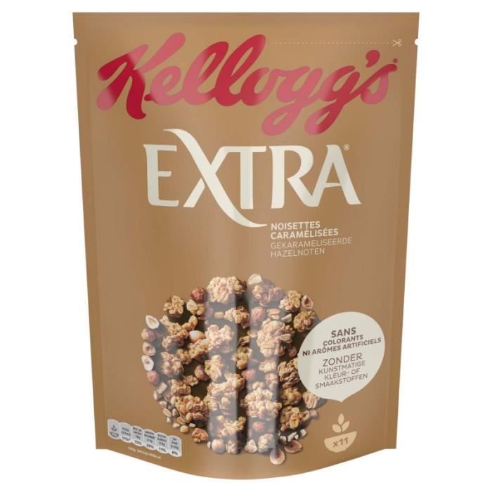 KELLOGG'S - Extra Noisettes Caramelisées 500G - Lot De 4