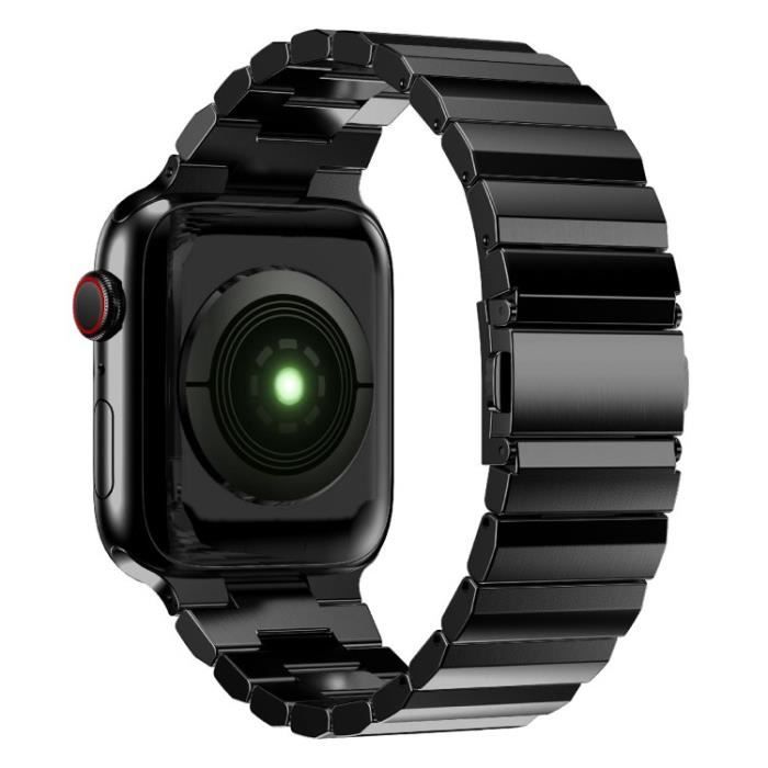 Sangle Montre Sangle Bracelet Pour Apple Watch Series 7 45Mm-Série 6-5-4-Se 44Mm-Série 1-2-3 42Mm - Noir