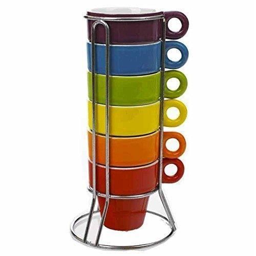 Set de 6 Tasse a Expresso avec Support - Café Rack Cuisine Vaisselle - 224