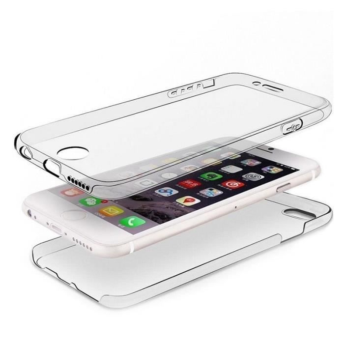 Pour Iphone 7 Plus / 8 Plus, coque intégrale RIGIDE TRANSPARENTE 360
