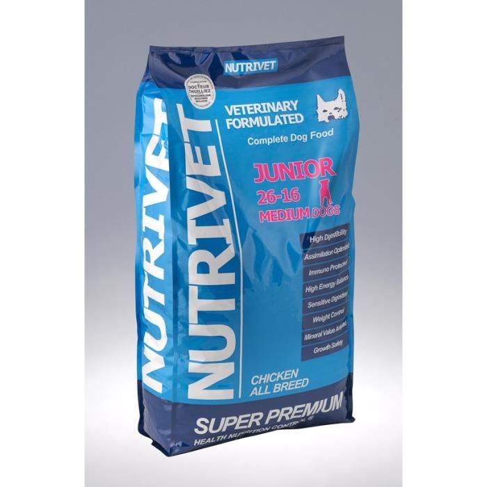 SUPER PREMIUM Croquettes chien junior 26/16 race moyen 0% blé - 15 kg