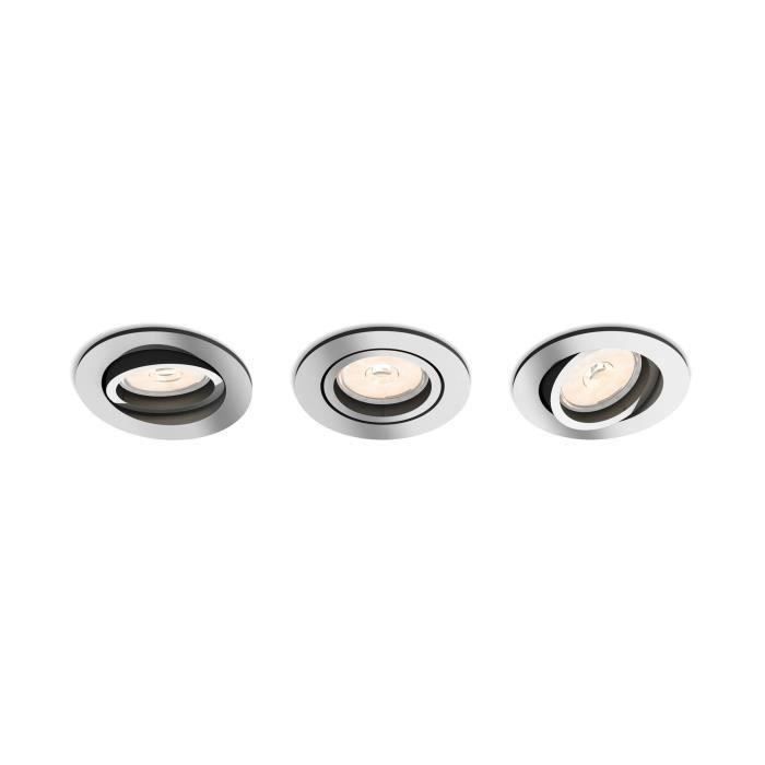 Philips myLiving Spot à encastrer 5039311PN, Recessed lighting spot, GU10, 3 ampoule(s), LED, 220-240, Chrome