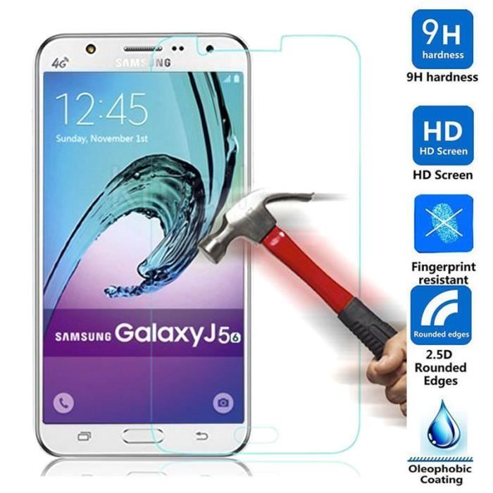 Pour Samsung Galaxy J5 (2016) SM-J510FN Verre Trempé Film de Protection d'écran tactile vitre [Ultra Fine] anti choc casse