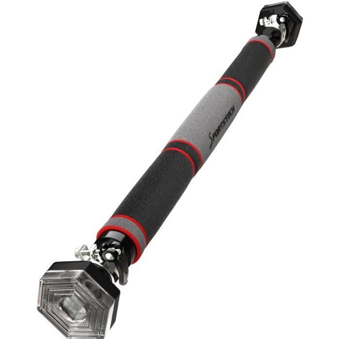 Barre de traction porte KS200 argentée sans fixation hexagonale rembourrage solide 300 kg levier serrage tractions musculation