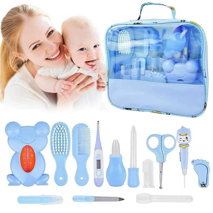 SURENHAP Kit de soins pour nouveau-né 13 pièces Bleu