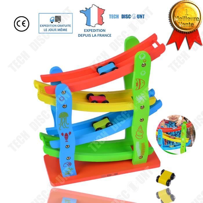 TD® Jouet pour enfants éducatif précoce piste guidage voitures garçons conduite amusement ludique couleurs freinage tomber apprentis