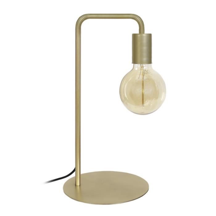 NORWICH Lampe à poser en acier - L22 x P18 x H45 cm - Or - Ampoule LED 4W E27 Noir comprise