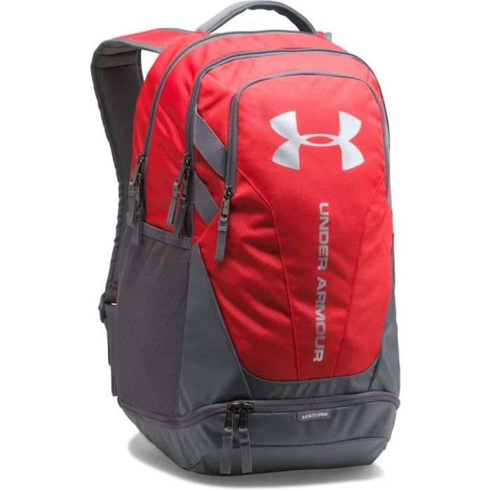 Under Armour - Hustle 3.0 - Sac à dos - Mixte Adulte - Rouge/Gris - Taille Unique