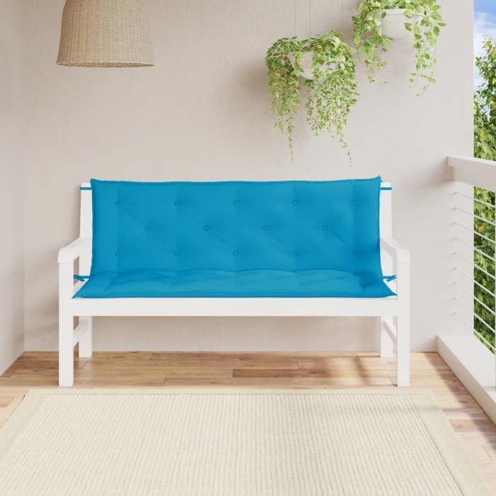 vidaXL Coussins banc jardin Lot de 2