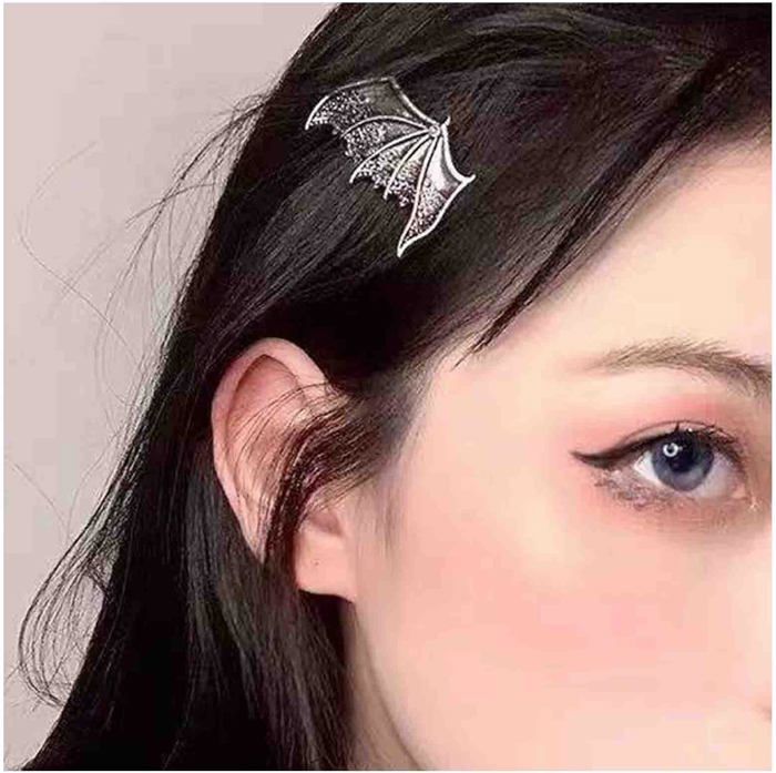 Lot 2 Barrettes Cheveux Rose Noire Élégante – Pince Bec De Canard – Idéal Mariage, Soirée, Coiffure Festive